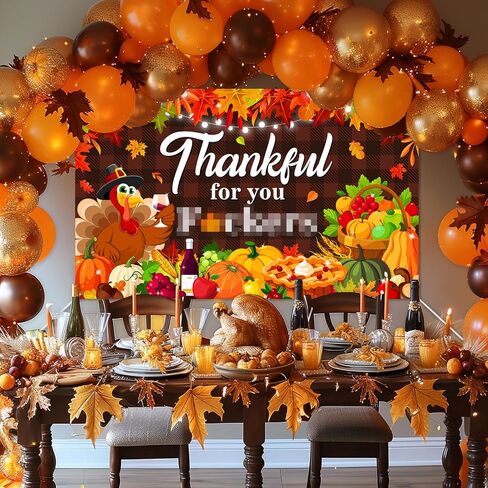 Avezano Happy Friendsgiving Decorations Friendsgiving Banner 6 x 3.6 ft Thankful for You Friends Giving Party Decor Backdrop for Home Office Outdoor in Saudi Arabia