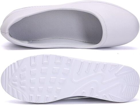 ihinzry Women's Wedge Leather Shoes Nurse Lightweight Comfort Work Shoes Waterproof Non Slip Loafer Platform Shoes in Kuwait
