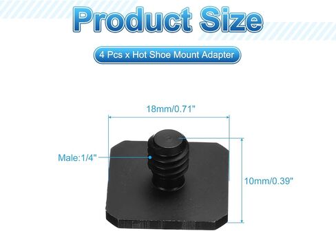 PATIKIL Hot Shoe Adapter 1/4" Male, 4 Pcs Hot Shoe Mount Adapter Camera Mount Screw Camera Video Light Converter for Microphone Holder Accessories 0.39x0.71x0.71 Inch in Saudi Arabia