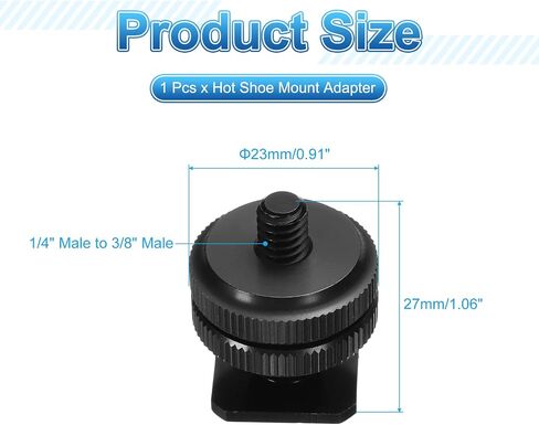 PATIKIL Hot Shoe Adapter 1/4" Male to 3/8" Male, 1 Pcs Hot Shoe Mount Adapter Camera Mount Screw Camera Video Light Converter for Microphone Holder Accessories 1.06x0.91x0.91 Inch in Saudi Arabia