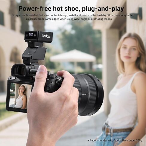 Godox TR-S TTL Camera Flash Hot Shoe Riser for Sony, Compatible with Godox iT30Pro iT20 iT22 IM20 IM22 IM30, 0-90° Tilting Head for Soft Bounce Light and Direct Flash in Saudi Arabia