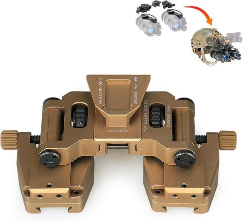 Nvg Mount Dovetail Mount، حامل نظارات رؤية ليلية جديد من الألومنيوم، نظارات رؤية ليلية معدنية على شكل ذراع J، محول حامل نظارات الرؤية الليلية Pvs-14، للتخييم والاستكشاف في الهواء الطلق (اللون: أسود) in Kuwait