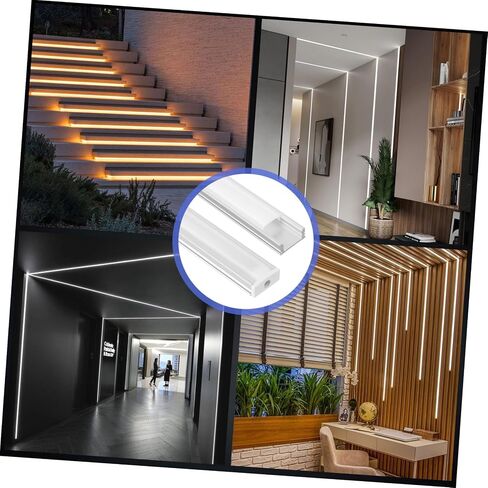 Cabilock 4 مجموعات LED على شكل حرف U الألومنيوم قناة الإسكان لأضواء الشريط غطاء قناة LED مقاوم للماء مع الناشر سهلة التركيب تركيب الملحقات in Kuwait