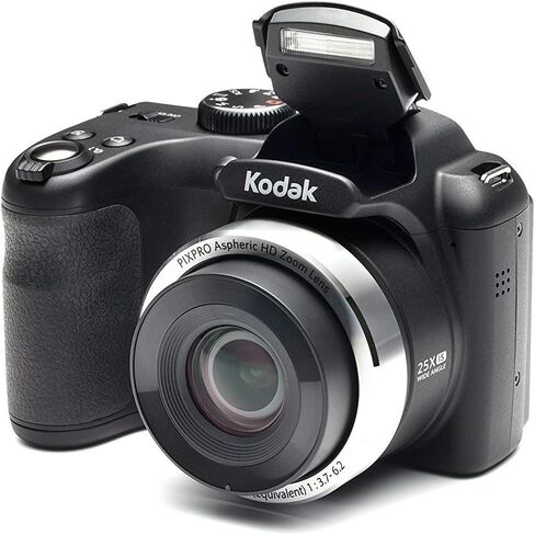مجموعة كاميرا KODAK PIXPRO AZ252 Astro Zoom الرقمية (أسود) مع بطاقة سعة 32 جيجابايت، وحقيبة أدوات Koah Nostrand Avenue مع مجموعة ملحقات وبطاريات قابلة لإعادة الشحن in Kuwait