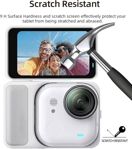 من أجل واقي عدسة الكاميرا Insta360 Go Ultra Action وواقي شاشة من الزجاج المقوى، WUNIAK HD شفاف ومقاوم للخدش وسهل التركيب، طبقة عدسة TPU + واقي شاشة من الزجاج المقوى 9H (3 مجموعات) in Kuwait