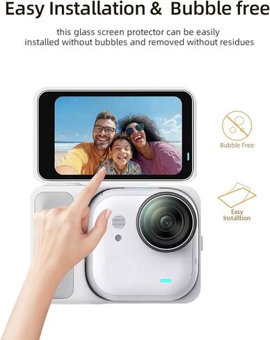 من أجل واقي عدسة الكاميرا Insta360 Go Ultra Action وواقي شاشة من الزجاج المقوى، WUNIAK HD شفاف ومقاوم للخدش وسهل التركيب، طبقة عدسة TPU + واقي شاشة من الزجاج المقوى 9H (3 مجموعات) in Kuwait