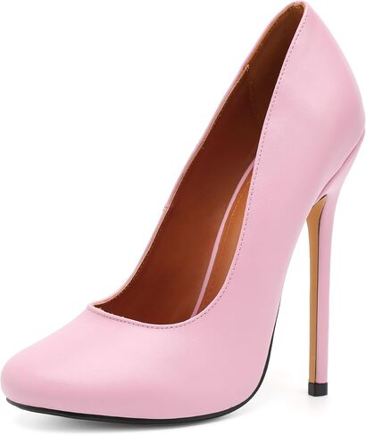Unisex High Heels for Men and Women 5.5 Inch Stiletto Heels | Round Toe Pumps Sexy Dress Party Shoes in Saudi Arabia