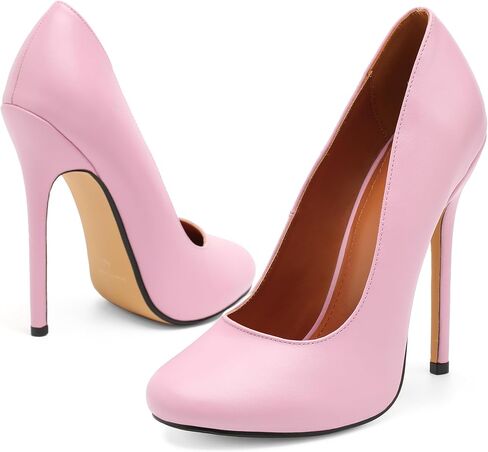Unisex High Heels for Men and Women 5.5 Inch Stiletto Heels | Round Toe Pumps Sexy Dress Party Shoes in Saudi Arabia