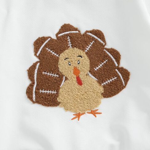 Baby Boy Thanksgiving Outfit Long Sleeve Crewneck Turkey Embroidery Sweatshirt Jogger Pants Set 2cps Clothes in Saudi Arabia