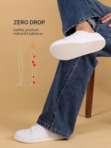 Women's Genuine Leather Barefoot Walking Shoes | Wide Toe Box for Pain Relief + All-Day Comfort | Zero Drop for Natural Posture & Back Health | True Anatomical Fit in Kuwait