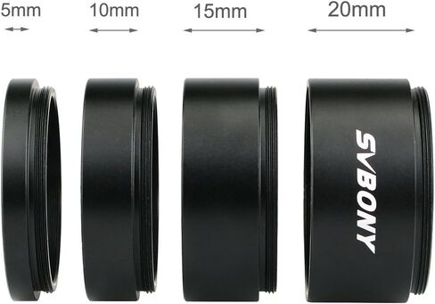SVBONY SV119 Extension Tube Kit for Cameras and eyepieces 5mm 10mm 15mm 30mm M48x0.75 on Both Sides Bundle with Extension Tube M42x0.75 on Both Sides Length T2 Extension Tube Kit in Saudi Arabia
