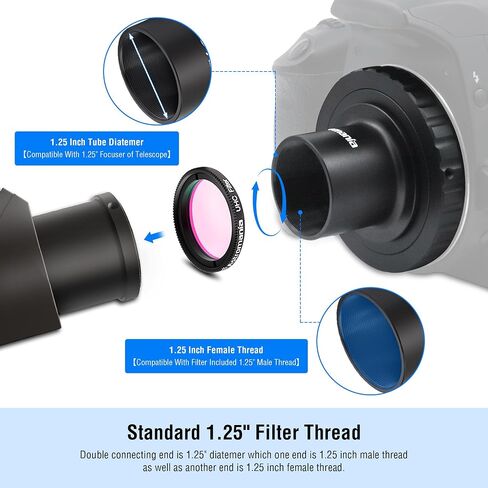 Astromania Telescope Photo Adapter 2 Inch Extendable Photo Adapter Metal - Bundle with - T Ring and T Adapter for Minolta-AF SLR/DSLR in Saudi Arabia