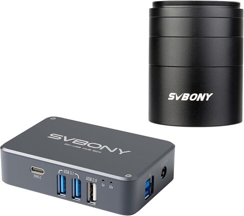 SVBONY SV119 Extension Tube Kit for Cameras and eyepieces 5mm 10mm 15mm 30mm M48x0.75 on Both Sides Bundle with SV241 Astronomy Telescope Power Adapter, Micro DC USB HUB Box High-Speed Output in Saudi Arabia