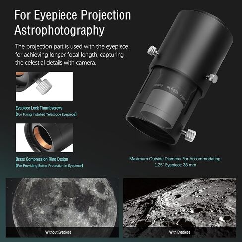 Astromania Telescope Photo Adapter 2 Inch Extendable Photo Adapter Metal - Bundle with - T Ring and T Adapter for 42mm Pentax-K SLR/DSLR in Saudi Arabia