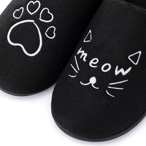 ULTRAIDEAS Women's Cozy Slippers - Warm Felt Indoor House Slippers with Memory Foam, Cute Cat Face Design, Perfect Holiday Gift for Home Bedroom Lounge in Kuwait