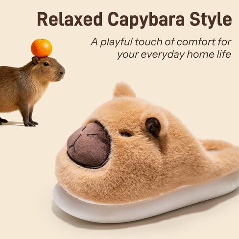 شباشب Drecage للنساء والرجال Capybara أحذية منزلية مريحة للشتاء لطيفة دافئة وناعمة في الأماكن المغلقة من إسفنج الذاكرة لغرفة النوم in Kuwait