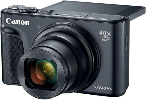 Canon PowerShot SX740 HS 4K Video Recording Vlogging Digital Camera+64GB Memory Card+Flexible SpiderTripod+Deluxe Accessory Bundle, Black (Renewed) in Saudi Arabia