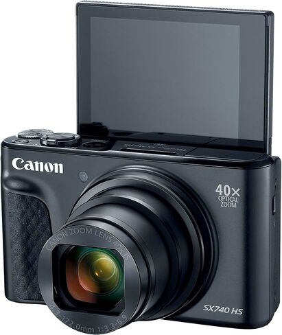 Canon PowerShot SX740 HS 4K Video Recording Vlogging Digital Camera+64GB Memory Card+Flexible SpiderTripod+Deluxe Accessory Bundle, Black (Renewed) in Saudi Arabia