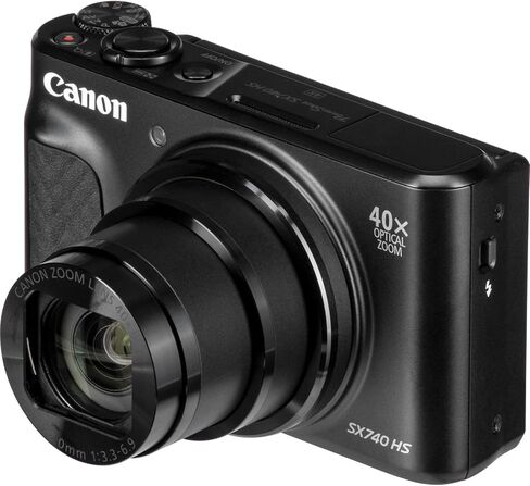 Canon PowerShot SX740 HS 4K Video Recording Vlogging Digital Camera+64GB Memory Card+Flexible SpiderTripod+Deluxe Accessory Bundle, Black (Renewed) in Saudi Arabia