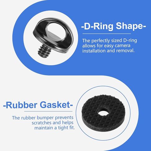 1/4" Camera Neck Strap Screw Holder, 2PCS 1/4-20 Quick Install Metal Screws Connecting Adapters with Rubber Washer for Quick Release or Installation of Wristband Sling in Saudi Arabia