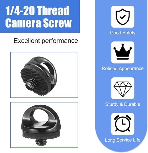 1/4" Camera Neck Strap Screw Holder, 2PCS 1/4-20 Quick Install Metal Screws Connecting Adapters with Rubber Washer for Quick Release or Installation of Wristband Sling in Saudi Arabia