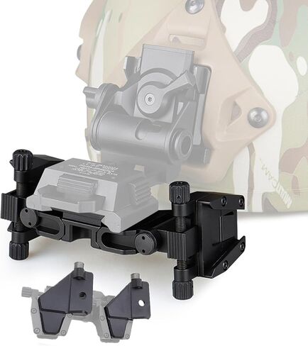 Metal Mount Night Vision Goggles,New Aluminum Night Vision Goggle Mount,Nvg Mount Dovetail J Arm Rhino Mount,Compatible with Monocular or Binocular Lenses,for Outdoor Camping and Explorat(Color:Black) in Kuwait