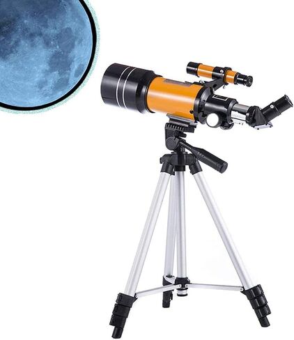 Monoculars Telescope, Portable Travel Telescope， 70Mm Aperture 300Mm Astronomical Refracting Telescope with Adjustable Tripod， Good Partner to View Moon and Plan in Saudi Arabia