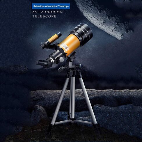 Monoculars Telescope, Portable Travel Telescope， 70Mm Aperture 300Mm Astronomical Refracting Telescope with Adjustable Tripod， Good Partner to View Moon and Plan in Saudi Arabia
