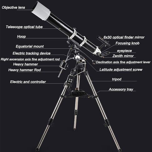 Monoculars Telescope, Telescope for Astronomy Adult, Portable Refractor with Tripod and Equatorial Mount, Beginner, Unisex, Kellner Eye Piece, for Families and Hobbyists in Saudi Arabia