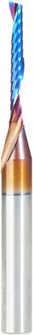 Amana Tool 51435-K CNC Spektra Coated SC Spiral O Single Flute, Plastic Cutting 1/8 D x 7/8 CH x 1/4 SHK x 2-1/2 Inch Long Up-Cut Router Bit with Mirror Finish in Saudi Arabia