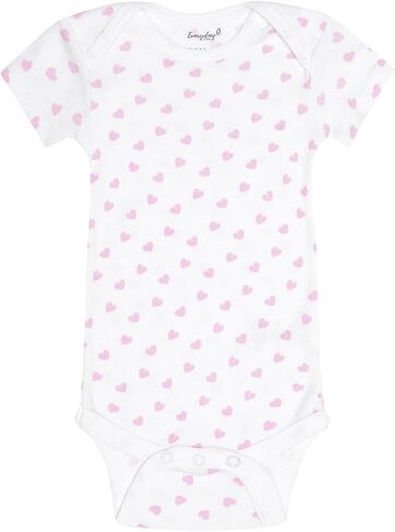 EVERYDAY KIDS 7 Pack Baby Bodysuits for Girls; 100% Soft Cotton Baby Girl Bodysuit; 3 Sturdy Snaps for Diapering in Saudi Arabia