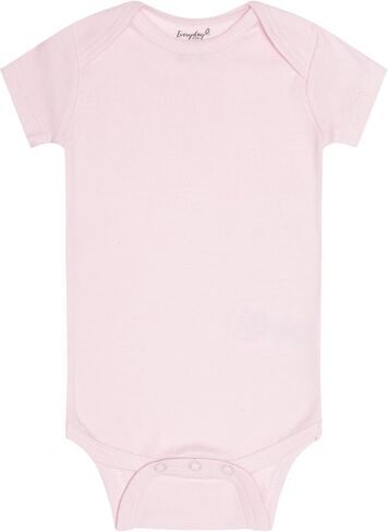 EVERYDAY KIDS 7 Pack Baby Bodysuits for Girls; 100% Soft Cotton Baby Girl Bodysuit; 3 Sturdy Snaps for Diapering in Saudi Arabia