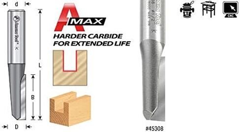 Amana Tool - 45307 Carbide Tipped Straight Plunge Single Flute High Production 1/2 Dia x 3 in Saudi Arabia