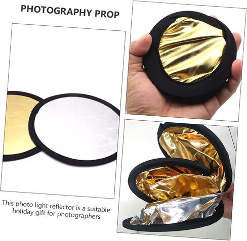 NUOBESTY 2Pcs Photo Light Reflector Disc Portable Studio Photography Prop with Metallic Panels for Outdoor and Indoor Shadow-Lightening in Saudi Arabia