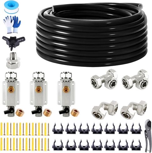 تسوق مجموعة Air Line Kit 3/4" × 100'&200'&300' أنابيب هواء HDPE-Aluminum-HDPE، طقم خطوط هواء مضغوط لملحقات ضاغط الهواء، طقم ضاغط هواء مانع للتسرب وسهل التركيب in Saudi Arabia