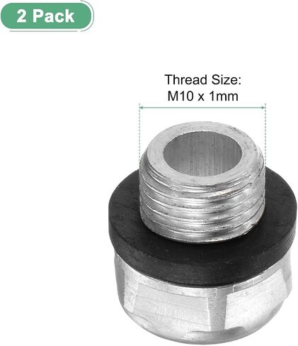 2-Pack Air Compressor Oil Sight Glass, M10 x 1mm Toughened Glass No Leak Hex Oil Liquid Level Gauge Fittings W O-Ring for Air Compressor/Pump/Tank Sight Plug Window in Saudi Arabia