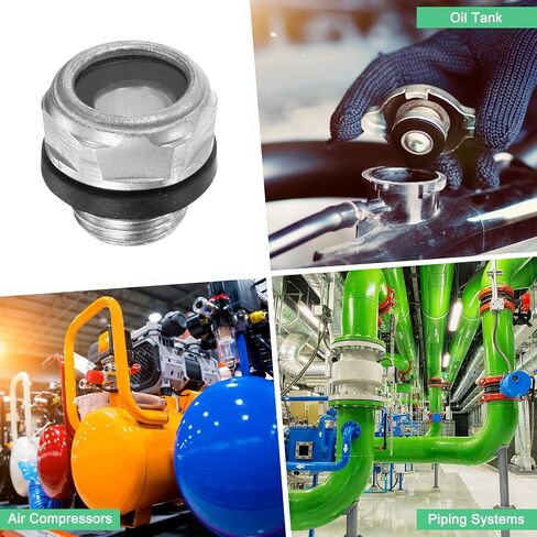 2-Pack Air Compressor Oil Sight Glass, M10 x 1mm Toughened Glass No Leak Hex Oil Liquid Level Gauge Fittings W O-Ring for Air Compressor/Pump/Tank Sight Plug Window in Saudi Arabia