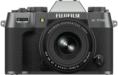 كاميرا رقمية بدون مرآة من فوجي فيلم X-T50 XF16-50mmF2.8-4.8 R LM WR - فضي فحمي in Saudi Arabia