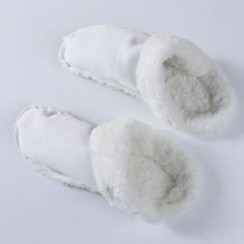 2 Pairs Winter Clogs Liner Plush Fur Winter Clog Shoes Lining Slip- on Clog Bootie Sock Warm House Slippers Fleece Lining for Outdoor Indoor Garden Clogs Size 35-36 White in Saudi Arabia