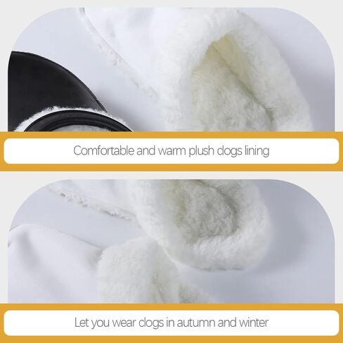 2 Pairs Winter Clogs Liner Plush Fur Winter Clog Shoes Lining Slip- on Clog Bootie Sock Warm House Slippers Fleece Lining for Outdoor Indoor Garden Clogs Size 35-36 White in Saudi Arabia