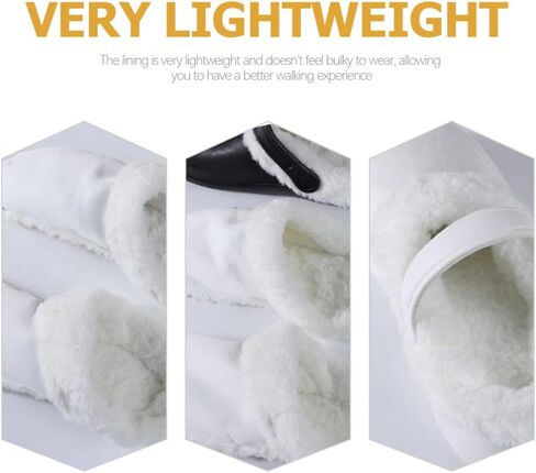2 Pairs Winter Clogs Liner Plush Fur Winter Clog Shoes Lining Slip- on Clog Bootie Sock Warm House Slippers Fleece Lining for Outdoor Indoor Garden Clogs Size 35-36 White in Saudi Arabia