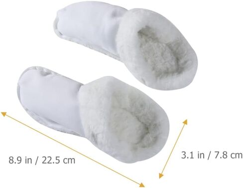 2 Pairs Winter Clogs Liner Plush Fur Winter Clog Shoes Lining Slip- on Clog Bootie Sock Warm House Slippers Fleece Lining for Outdoor Indoor Garden Clogs Size 35-36 White in Saudi Arabia