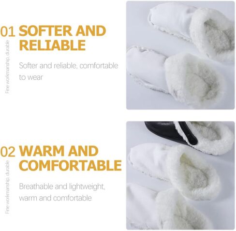 2 Pairs Winter Clogs Liner Plush Fur Winter Clog Shoes Lining Slip- on Clog Bootie Sock Warm House Slippers Fleece Lining for Outdoor Indoor Garden Clogs Size 35-36 White in Saudi Arabia