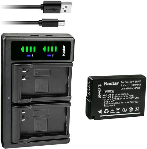 Kastar LTD2 USB Battery Charger Replacement for Panasonic DMW-BLD10, DMW-BLD10E, DMW-BLD10PP Battery, Panasonic DE-A93 DE-A93B, DE-A94 DE-A94B Charger, Panasonic DMC-GX1, DMC-G3, DMC-GF2 in Saudi Arabia