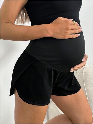 SweatyRocks Women's Maternity Shorts Over The Belly Workout Running Casual Summer Pregnancy Shorts in Saudi Arabia