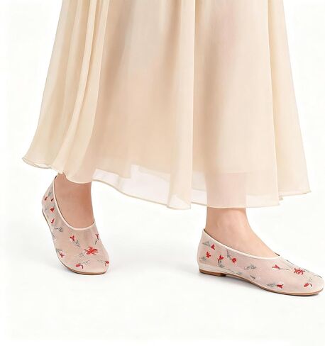 Mesh Ballet Flats for Women Round Toe Slip on Bling Casual Low Heel Comfortable Office Ballerina Flat Shoes in Saudi Arabia