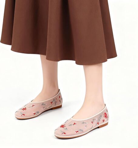 Mesh Ballet Flats for Women Round Toe Slip on Bling Casual Low Heel Comfortable Office Ballerina Flat Shoes in Saudi Arabia
