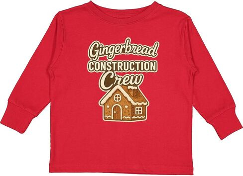تي شيرت Inktastic Gingerbread Construction Crew لعيد الميلاد للأطفال الصغار بأكمام طويلة in Kuwait
