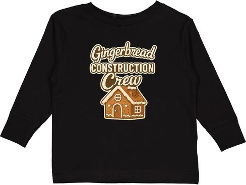 تي شيرت Inktastic Gingerbread Construction Crew لعيد الميلاد للأطفال الصغار بأكمام طويلة in Kuwait