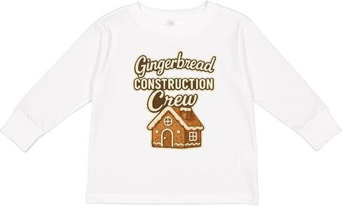 تي شيرت Inktastic Gingerbread Construction Crew لعيد الميلاد للأطفال الصغار بأكمام طويلة in Saudi Arabia
